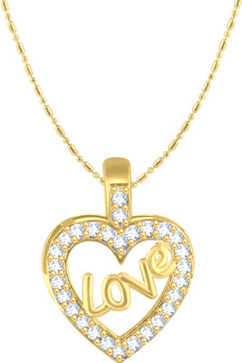 VIGHNAHARTA Love Engraved Gold-plated Cubic Zirconia Alloy
