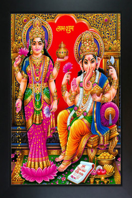 RV SALES laxmi ganesh photo frame for puja room & wall Religious Frame