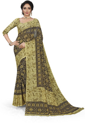 Vimalnath Synthetics Printed Daily Wear Georgette Saree(Brown)