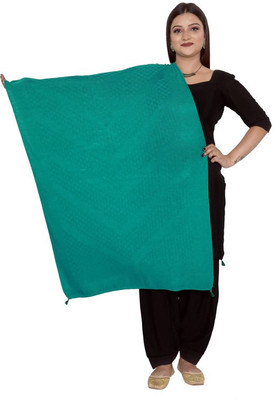 SCHp Wool Woven Women Shawl(Green)