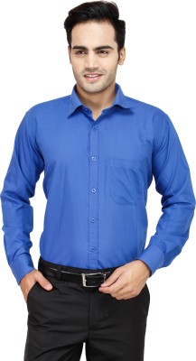 Comfort Line Men Solid Formal Blue Shirt