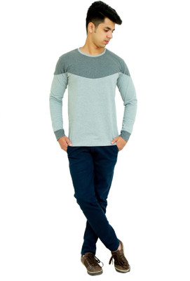 FARICON Colorblock Men Round Neck Multicolor T-Shirt