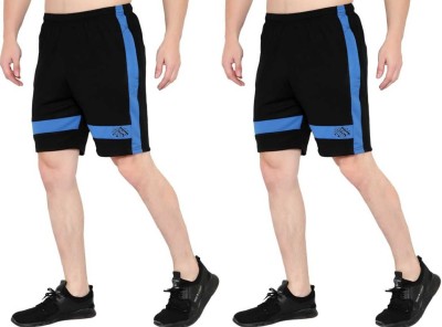 OORA Striped Men Black, Black Basic Shorts