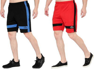 Dia A Dia Striped Men Black, Red Sports Shorts