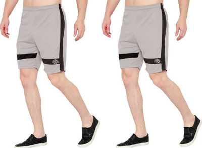 Dia A Dia Striped Men Grey, Grey Sports Shorts