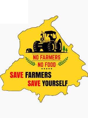 HindK 12.7 cm We support farmers STICKERS Self Adhesive Sticker(Pack of 3)