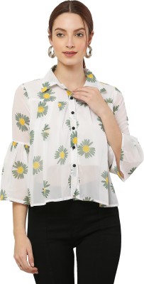 MUMRAA Casual Printed Women Light Green Top