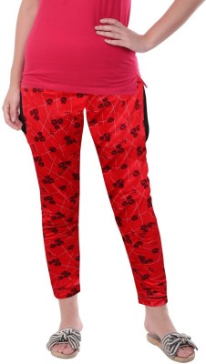 U-Light Printed Women Red Track Pants