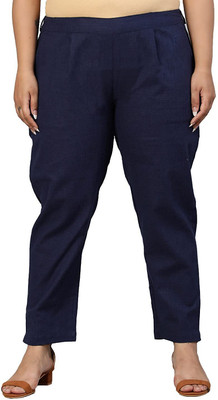 ZIBHI Regular Fit Women Dark Blue Trousers