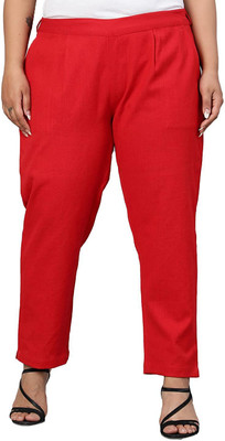 ZIBHI Regular Fit Women Red Trousers