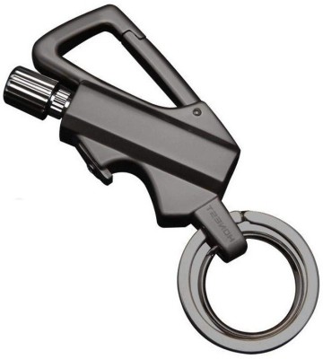 Explorer ™ Flint Metal Match Fire Starter and Bottle Opener Car Key Ring Lighter 10000 Times ignition Convenient And Durable Pocket Size Keyring Lighter Cigarette Lighter(Grey)