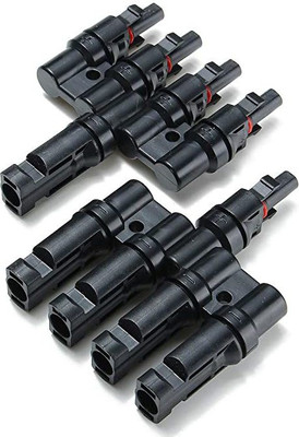 Clare Solar LQ-1T4 4 in 1 MC4 Branch Connector Wire Connector(Black, Pack of 2)