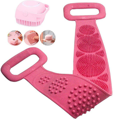 ARNAH TREASURE Combo Silicone Bath Body Back Scrubber Brush+Silicone Shower Brush with Soap Dispenser, Bath & Body Brushes, Shower Brush, Double-sided Brush