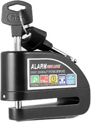 WHEETOYKART Bike Security Alarm Brake Disc Lock Bike Security Alarm Kit Brake Disc Lock One-way Bike Alarm Lock (Siren 110 dB) Disc Lock(Black, Steel)