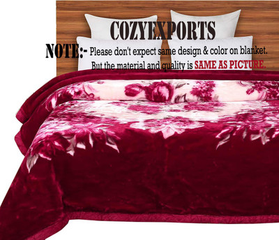 SOVAM Self Design Double Mink Blanket for  Heavy Winter(Microfiber, Multicolor)
