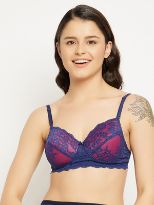 Clovia Women Full Coverage Lightly Padded Bra(Pink, Blue)