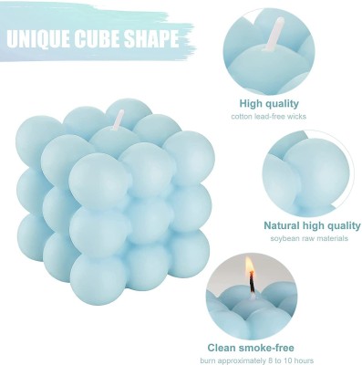 SAPI'S Scented Bubble Candle - Nice Colors Cute Cube Soy Wax Candles, Home Decor Candle, Scented Candle for Home Use and Gifting | Valentines | Scented Bedroom Candles Candle(Blue, Pack of 1)