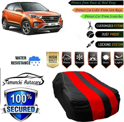 Tamanchi Autocare Car Cover For Hyundai Creta(Red, Black)