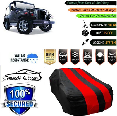 Tamanchi Autocare Car Cover For Mahindra Thar(Red, Black)