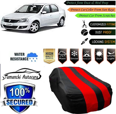 Tamanchi Autocare Car Cover For Mahindra Logan(Red, Black)