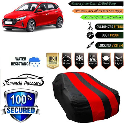 Tamanchi Autocare Car Cover For Mahindra i20(Red, Black)
