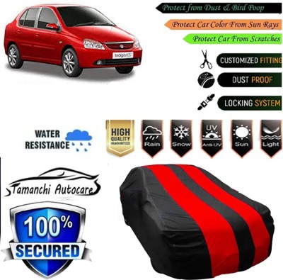 Tamanchi Autocare Car Cover For Tata Indigo CS(Red, Black)