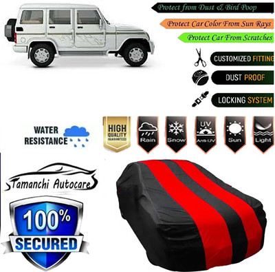 Tamanchi Autocare Car Cover For Mahindra Bolero(Red, Black)