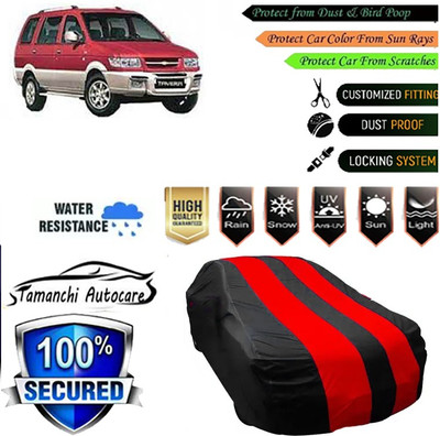Tamanchi Autocare Car Cover For Chevrolet Tavera(Red, Black)