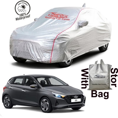 FAMEXON Car Cover For Hyundai i20 (With Mirror Pockets)(Silver, For 2021 Models)