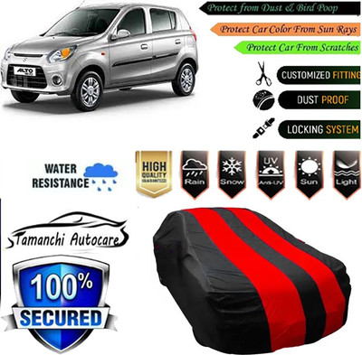 Tamanchi Autocare Car Cover For Maruti Suzuki Alto 800(Red, Black)