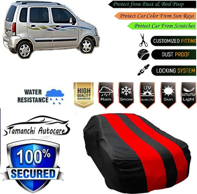 Tamanchi Autocare Car Cover For Maruti Suzuki Wagon R AMT VXI(Red, Black)