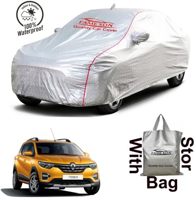 FAMEXON Car Cover For Renault Triber (With Mirror Pockets)(Silver)