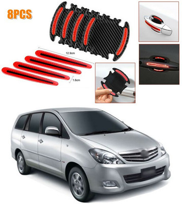 PRTEK Stainless Steel, Plastic Car Door Guard(Red, Pack of 8, Toyota, Innova)