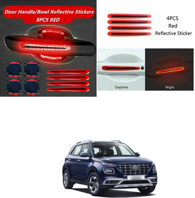 PRTEK Stainless Steel, Plastic Car Door Guard(Red, Pack of 8, Hyundai, Universal For Car)