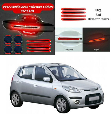 PRTEK Stainless Steel, Plastic Car Door Guard(Red, Pack of 8, Hyundai, Universal For Car)
