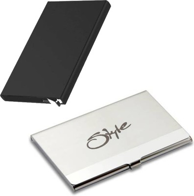 Style 98 10 Card Holder(Set of 2, Silver, Black)