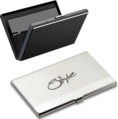 Style 98 10 Card Holder(Set of 2, Silver, Grey)