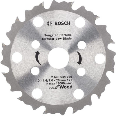 BOSCH Circular Saw Blade 4''-12T - Eco for Wood - 110 x 1.6 / 1.0 x 20mm - Tungsten Carbide WOOD CUTTING Wood Cutter