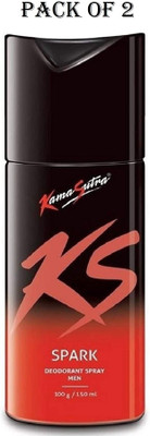 Kamasutra SPARK DEO SPRAY 150ML PACK OF 2 Deodorant Spray  -  For Men(300 ml, Pack of 2)
