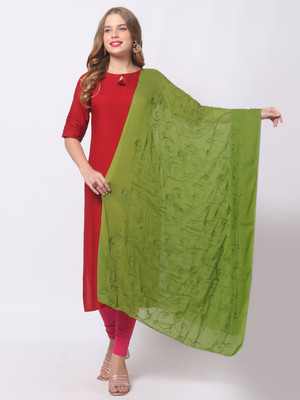 DUPATTA BAZAAR Chiffon Embroidered Women Dupatta