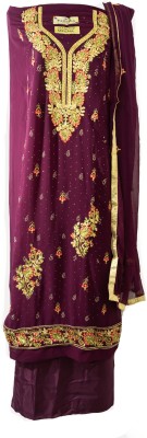 Lilac Trends Georgette Embroidered Salwar Suit Material