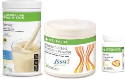 HERBALIFE WEIGHT LOSS COMBO CHOCOLATE FLAVOUR FORMULA 1 AND LEMON FLAVOUR AFRESH Nutrition Drink(3x250 g, KULFI, LEMON Flavored)