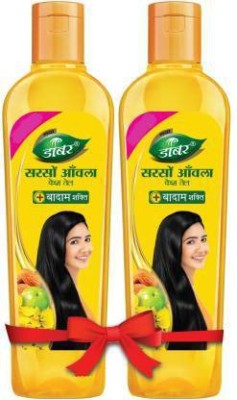 Dabur sarso amla kesh oil with almond shakti 175*2 ( pack of 2 ) 350 ml Hair Oil(350 g)