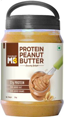 MUSCLEBLAZE High Protein Peanut Butter, 37 g Protein, Crunchy 2.5 kg