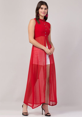 IndiForce Casual Solid Women Red Top