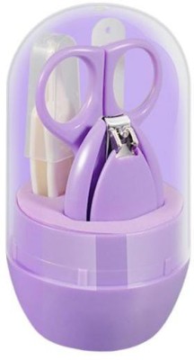 TemuAyaan 4-In-1 Baby Grooming Manicure & Pedicure Kit Newborn Healthcare Daily Hygiene Nursery Set with Baby Nail Clipper, Scissor, Tweezer Nail Filer Cleaning Sets in an Attractive Tablet Case Light Purple 1 Kit