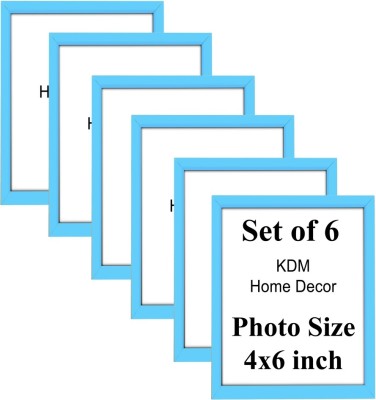 KDM Home Decor Wood Wall Photo Frame(Light Blue, 6 Photo(s), 4x6 Inch)