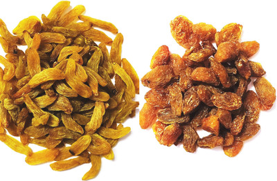 FOODCAN Afghan Abjosh Munakka (Big Aabjosh Raisins with Seeds) 400g + Raisins Original Afghani Kismis Dakh Green Long Size (Kishmis) Seedless 400g Combo Pack Raisins(2 x 400 g)