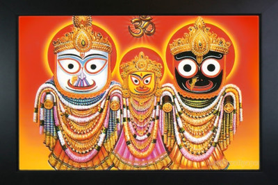 RV SALES jagannath ji photo frame for puja room & wall WxH:14x10 Digital Reprint 10 inch x 14 inch Painting(With Frame)