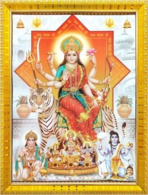 koshtak Maa Durga Ambe Sherawali With Hanuman Bhairavnath & Maa Kali Saraswati Laxmi Religious Frame